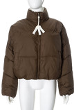Pink Casual Solid Color Patchwork Zipper Contrast Zipper Collar Outerwear