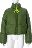 Pink Casual Solid Color Patchwork Zipper Contrast Zipper Collar Outerwear