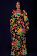 Brown Casual Print Basic O Neck Long Plus Size Dresses