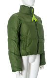 Pink Casual Solid Color Patchwork Zipper Contrast Zipper Collar Outerwear