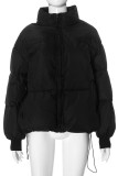 Blue Casual Solid Color Pocket Patchwork Zipper Zipper Collar Outerwear