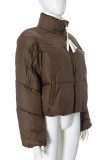 Pink Casual Solid Color Patchwork Zipper Contrast Zipper Collar Outerwear