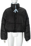 Pink Casual Solid Color Patchwork Zipper Contrast Zipper Collar Outerwear