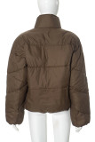 Pink Casual Solid Color Patchwork Zipper Contrast Zipper Collar Outerwear