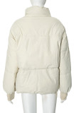 Blue Casual Solid Color Pocket Patchwork Zipper Zipper Collar Outerwear