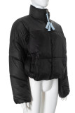 Pink Casual Solid Color Patchwork Zipper Contrast Zipper Collar Outerwear