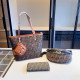 Brown Casual Street Letters Patchwork Zipper Contrast Bags