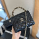 Black Casual Daily Letters Patchwork Chains Texture Bags