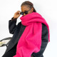 Rose Red Casual Daily Solid Color Tassel Scarf