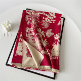 Red Casual Daily Jacquard Tassel Scarf