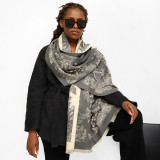 Red Casual Daily Jacquard Tassel Scarf
