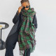 Green Daily Plaid Tassel Scarf