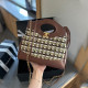 Brown Street Daily Solid Color Metal Accessories Trim Weave Contrast Bags