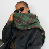 Red Daily Plaid Tassel Scarf