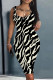 Black Apricot Casual Print Basic U Neck Vest Dresses