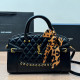 Black Casual Street Letters Metal Accessories Trim Texture Bags
