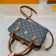 Orange Brown Street Daily Letters Zipper Contrast Bags