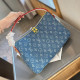The cowboy blue Casual Letters Distressed Zipper Bags