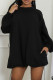 Black Casual Solid Color Basic O Neck Long Sleeve Dresses