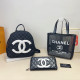 Black White Casual Street Letters Patchwork Zipper Contrast Bags