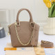 Khaki Street Letters Patchwork Zipper Bags