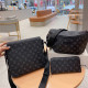 Black Casual Street Letters Patchwork Zipper Bags