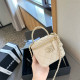 White Casual Daily Letters Patchwork Zipper Rhinestone Decor Bags