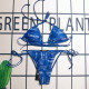 Blue Sportswear Letters Patchwork Strap Design Swimwears
