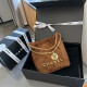Brown Casual Letters Draw String Metal Accessories Trim Chains Bags