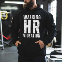 Black WALKING HR VIOLATION PRINT HOODIE
