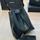 Black Casual Daily Solid Color Draw String Patchwork Bags