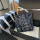 Blue Casual Street Letters Embroidered Metal Accessories Trim Bags