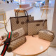 Khaki Casual Street Letters Patchwork Zipper Bags