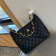 Black Casual Daily Letters Patchwork Metal Accessories Trim Texture Bags
