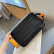 Black Daily Letters Zipper Embossed Bags