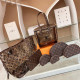 Brown Casual Letters Patchwork See-Through Zipper Bags
