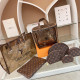 Brown Casual Vacation Letters Patchwork See-Through Bags