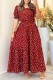 Red Casual Polka Dot Print Basic Square Neck Short Sleeve Short Sleeve Dress