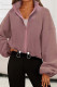 Pink Casual Solid Color Patchwork Zipper Zipper Collar Outerwear