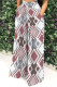 White Brown Casual Print Pocket Patchwork Loose Mid Waist Wide Leg Full Print Bottoms