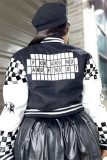 Red Casual Print Patchwork Cardigan Outerwear
