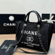 Black Casual Letters Embroidered Patchwork Contrast Bags