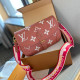 Deep Pink Casual Letters Patchwork Contrast Bags