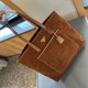 Orange Brown Casual Daily Solid Color Pocket Patchwork Bags