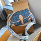 The cowboy blue Casual Letters Patchwork Contrast Bags