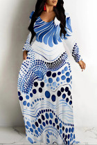 White Elegant Butterfly Print Leopard Pocket Contrast V Neck Printed Dresses