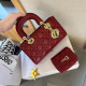 Red Casual Daily Solid Color Metal Accessories Trim Zipper Texture Bags