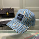 Blue Casual Daily Letters Embroidered Contrast Hat