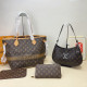 Brown Casual Street Letters Patchwork Contrast Bags