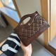Red-brown Casual Daily Solid Color Metal Accessories Trim Texture Bags